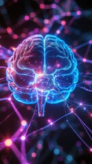 Abstract 3D AI Brain Network - Deep Learning Concept