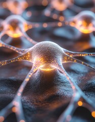 AI Neural Network Brain, Abstract Close-Up