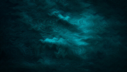 Deep Teal Blue Abstract Liquid Waves Background with Rippling Texture Creating a Mysterious Submerged Underwater or Dark Smoke Effect