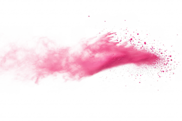 A burst of pink powder explodes against a white background. creating a dynamic and energetic visual effect. suitable for creative projects or artistic expressions