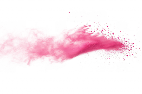 A burst of pink powder explodes against a white background. creating a dynamic and energetic visual effect. suitable for creative projects or artistic expressions