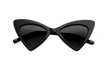 A stylish pair of oversized cat-eye sunglasses displayed on a clean. white background. their unique design and elegance. ideal for fashion enthusiasts and accessory retailers