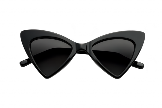 A stylish pair of oversized cat-eye sunglasses displayed on a clean. white background. their unique design and elegance. ideal for fashion enthusiasts and accessory retailers