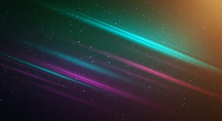 Multicolored Light Trails Against Starry Night Sky Background