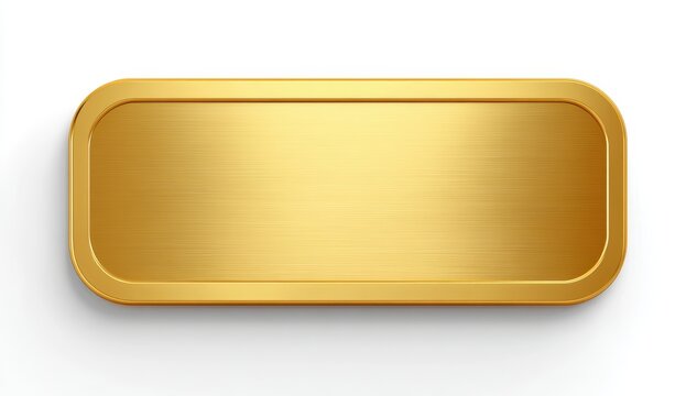 Stylish brushed gold plate with rounded corners