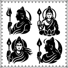 Lord Murugan Vector Icons Set &ndash; Stylized Tamil Hindu God Illustrations"
"Murugan Silhouette Collection &ndash; Vel Symbol and Peacock Elements
"Hindu God Murugan Line Art Logos &ndash; Traditional Tamil Religi