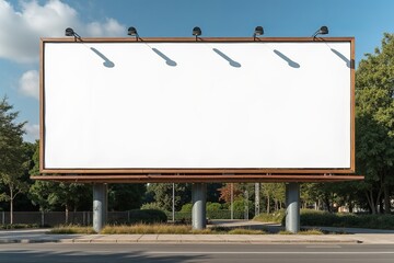 Blank Billboard Advertising Mockup with Sustainable Design in Urban Environment HD