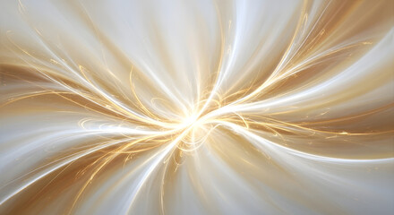 Luminous Golden and White Energy Burst Abstract Background.