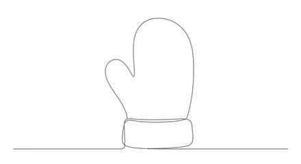 Minimalist Line Art of Winter Mitten for Festive Season and Decoration Projects