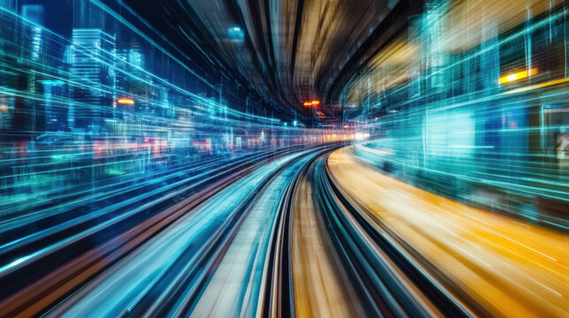 Technology screen with abstract high speed