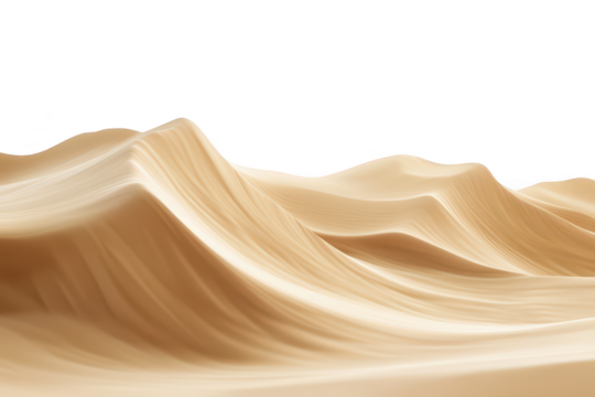 A serene landscape of smooth. undulating sand dunes under a bright sky. the natural beauty and tranquility of a desert environment. ideal for nature-themed projects