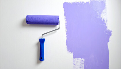 purple paint and whitewash roll