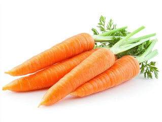 carrots and slices isolated on white background