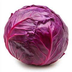 Red cabbage one slice isolated on white background