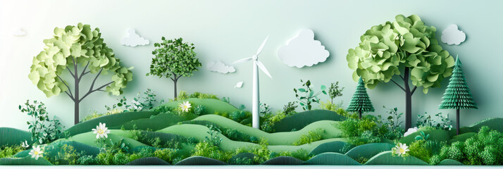 environmental social and governance concept Paper art