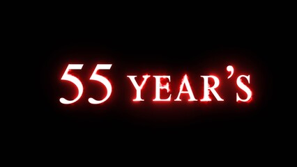 Neon years text illustration. Celebrate neon 55 years.