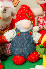 Beautiful Christmas dolls made of fabric