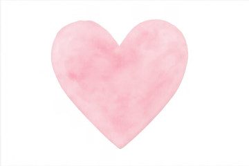 Pink watercolor heart symbolising love and romance