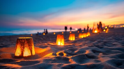 summerween, Spooky Beach Bash: Halloween-Inspired Sand Sculptures and Tiki Torches at Dusk with Summer Magic