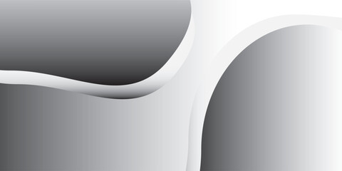 Gray line background curve element with white space for text and message design, overlapping layers, vector illustration
