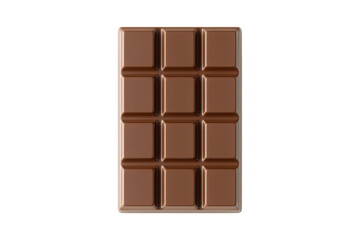 Obraz premium A high-quality image of a rectangular chocolate bar with distinct segments. placed on a clean white background. its smooth texture and rich brown color. ideal for culinary or product-related uses