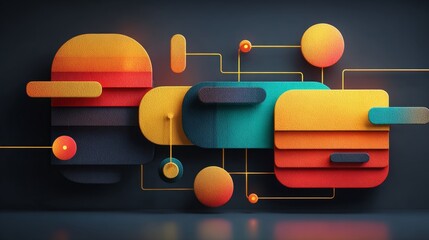 Streamlined process concept illustration with modern technology elements, clean and minimal design, abstract digital workflow visualization, efficiency and connectivity theme, futuristic innovation
