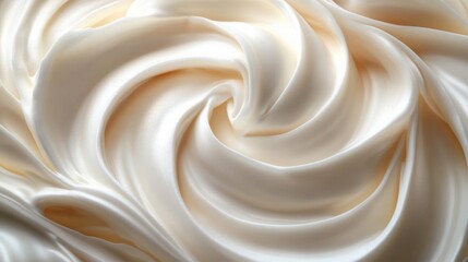 creamy ivory satin fabric twisted into soft swirling folds conveying luxurious soothing elegance