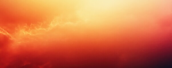 glowing orange and red sky with wispy illuminated clouds and soft radiant light, evoking a warm serene yet dramatic sunset mood