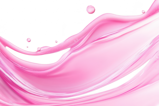 A pink wave of fluid gracefully flows across a white background. creating an elegant and dynamic visual. perfect for backgrounds or design elements in creative projects