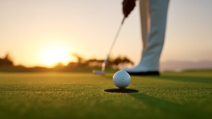 Work-life balance at golf course. Finding Balance: Professionals Destress and Boost Productivity Through Golf, Copy Space Available for Text