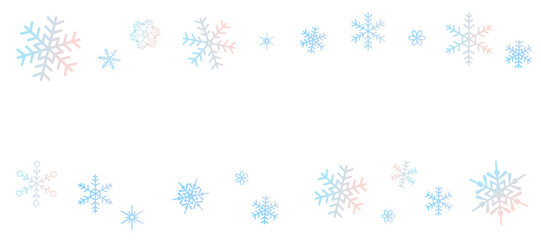グラデーションの雪の結晶のフレームイラスト　パターン　背景イラスト　ベクター素材