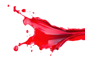 A splash of red paint creating dynamic movement against a clean white background. ideal for artistic projects. design themes. or creative advertising