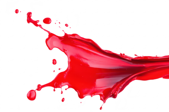 A splash of red paint creating dynamic movement against a clean white background. ideal for artistic projects. design themes. or creative advertising - Powered by Adobe