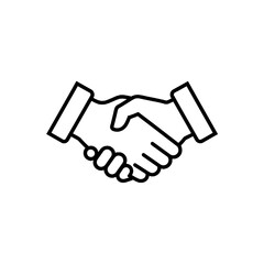 Naklejka premium Handshake Partnership: A minimalist illustration of two hands clasped in a firm handshake, symbolizing agreement and collaboration. Depicting the essence of partnership and deal-making.