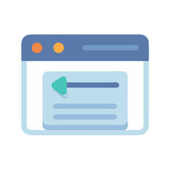 Browser Window Displaying Website Information Flat Vector Design