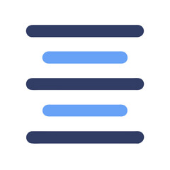 Obraz premium Text alignment icon with centered horizontal lines and spacing