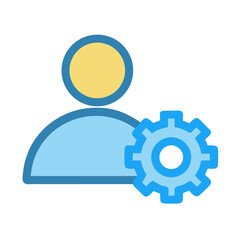 User profile with settings gear icon for account management