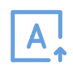 Upload font file with blue square outline and arrow