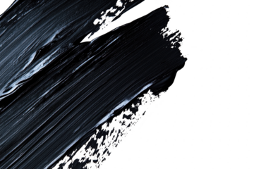 A bold. sweeping stroke of black paint on a white canvas. the dynamic movement and texture of artistic expression. ideal for backgrounds or design projects