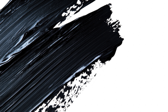 A bold. sweeping stroke of black paint on a white canvas. the dynamic movement and texture of artistic expression. ideal for backgrounds or design projects - Powered by Adobe