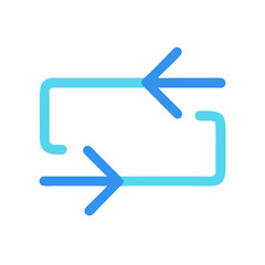 Blue linear arrows forming a loop on black background