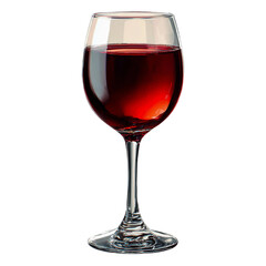 Classic glass of deep red wine isolated, perfect for any occasion. isolated on transparent background