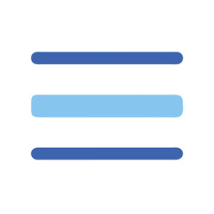 Obraz premium Menu icon three blue bars against black background