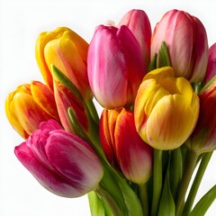 Tulip Flowers on White Background for Mother?? Day