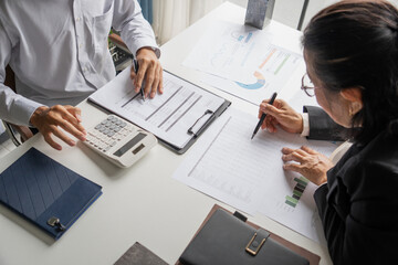 Senior business asian woman mature working in office 60s businesswoman