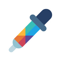 Colorful flat illustration of dropper against black background