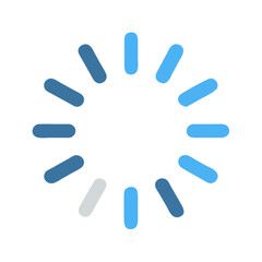 Circular loading icon made with rounded lines on black