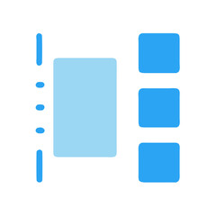 Minimalist layout design with vertical sidebar and content blocks