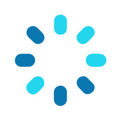 Abstract loading circle icon in shades of blue