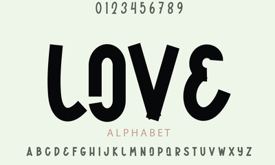 Obraz premium Thick Love aphabet letters font for logo